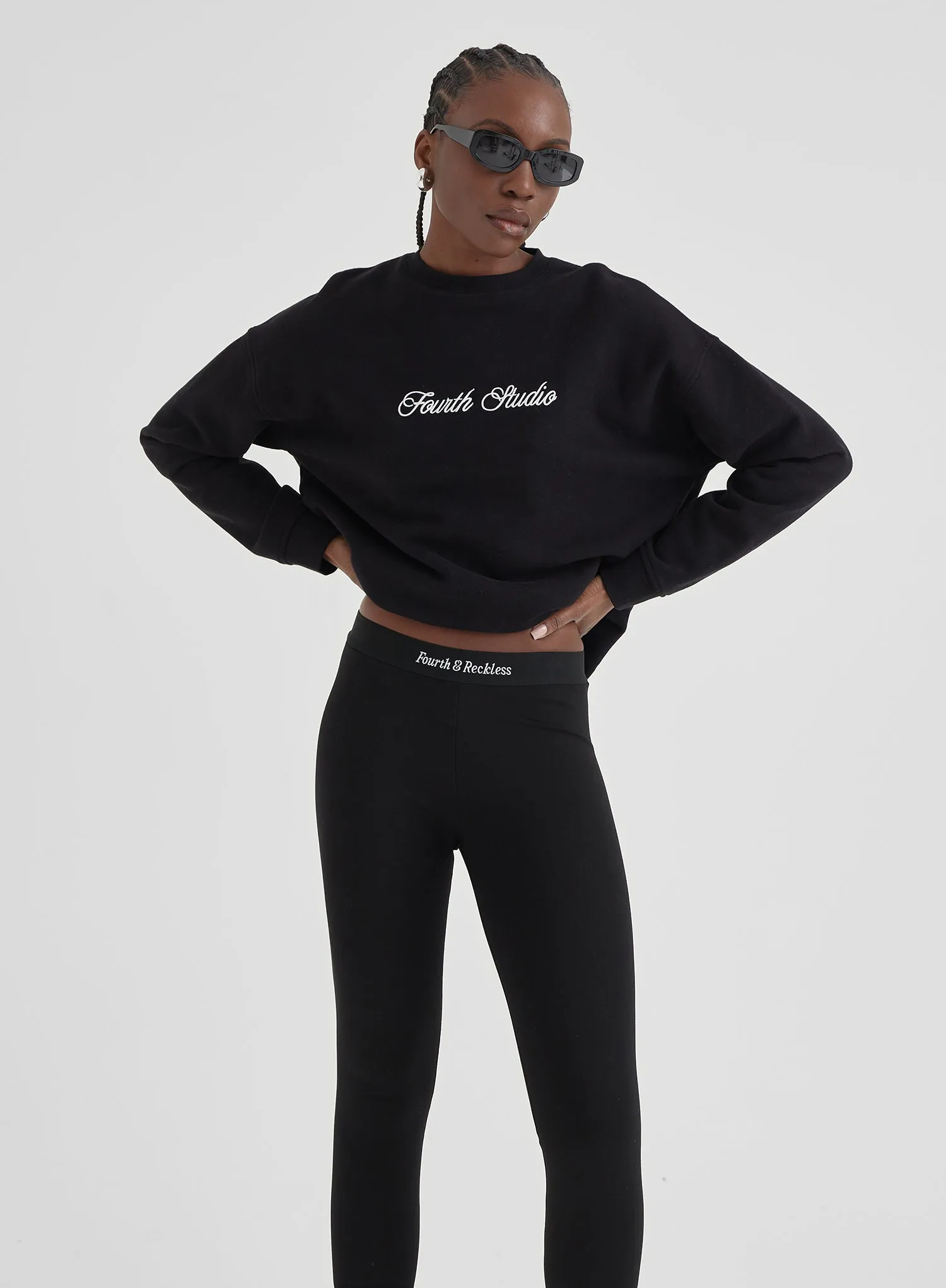 Black Elasticated Waist Legging – Amber sold by 4th and Reckless product image thumbnail 3