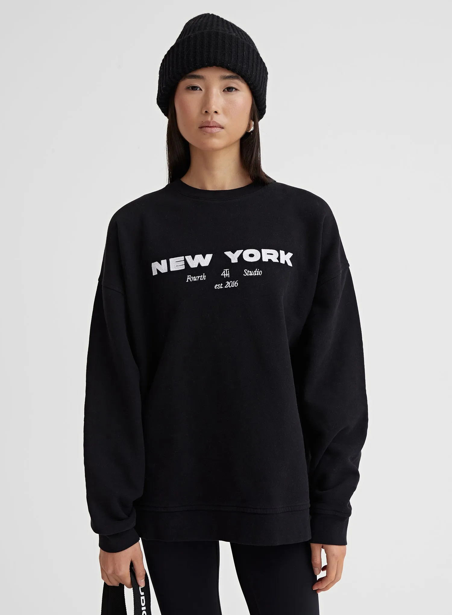 Black New York Embroidered Sweatshirt – Asha sold by 4th and Reckless