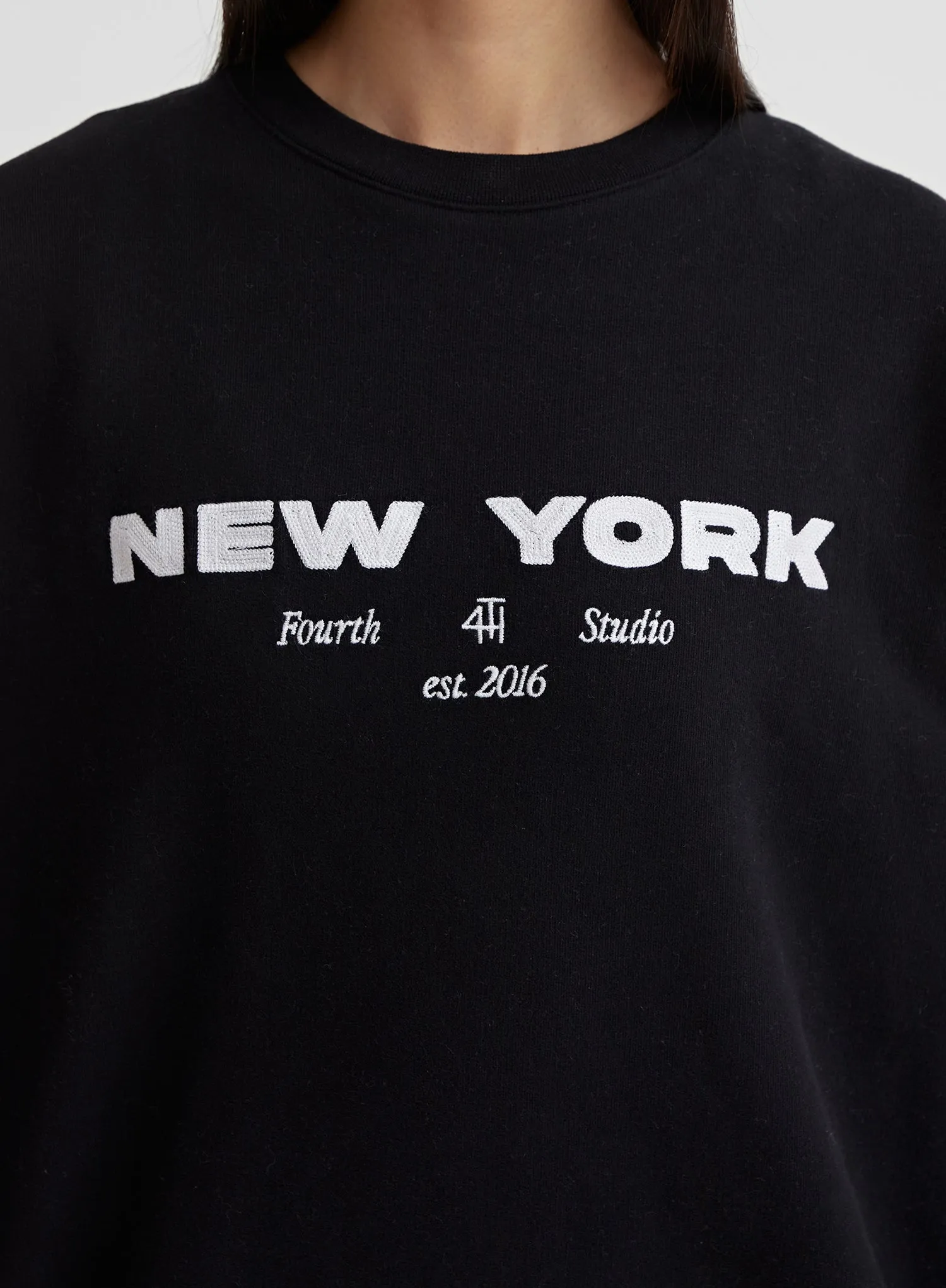 Black New York Embroidered Sweatshirt – Asha sold by 4th and Reckless product image thumbnail 3