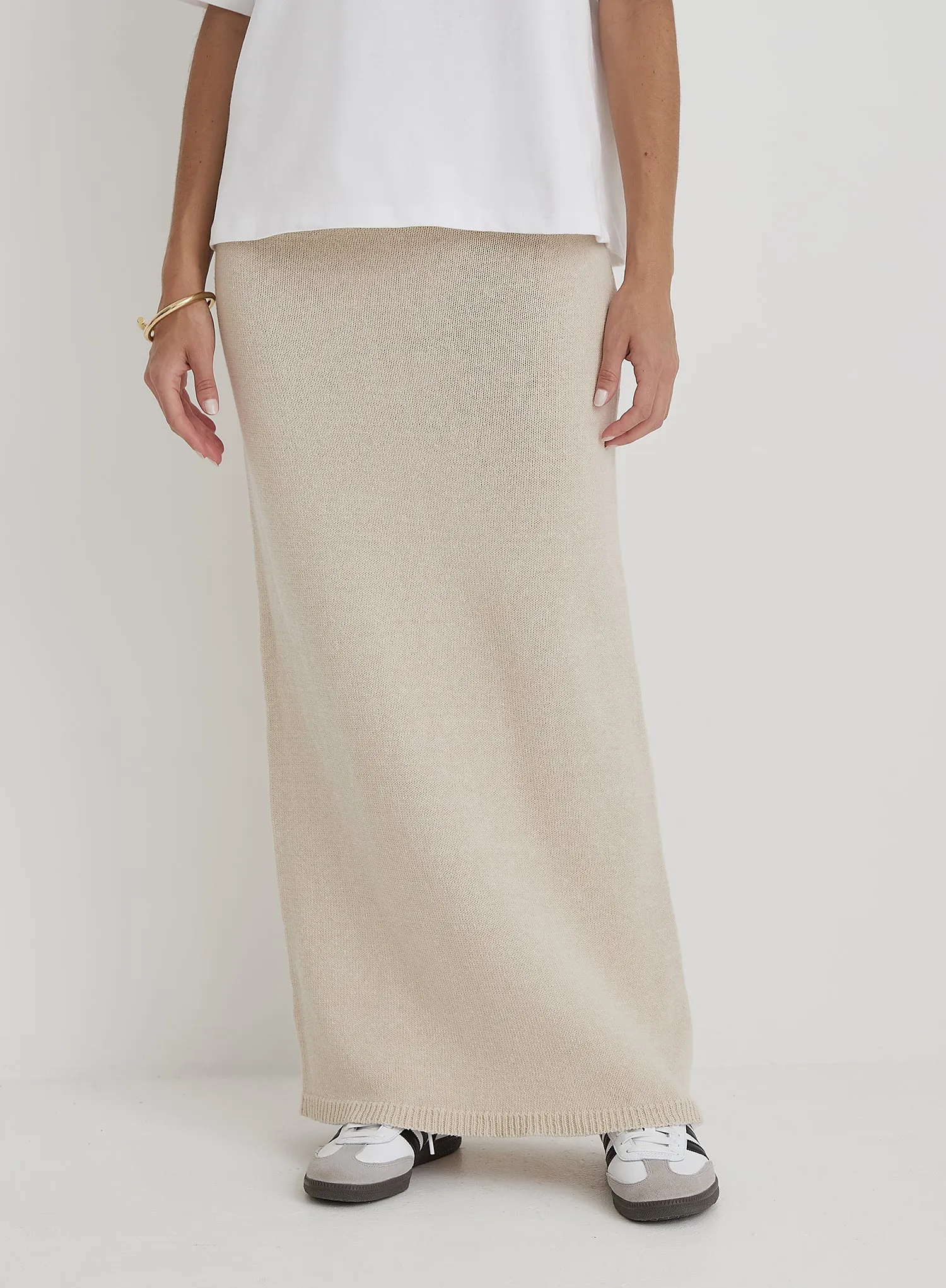 Cream Knit Maxi Skirt- Rico sold by 4th and Reckless product image thumbnail 2
