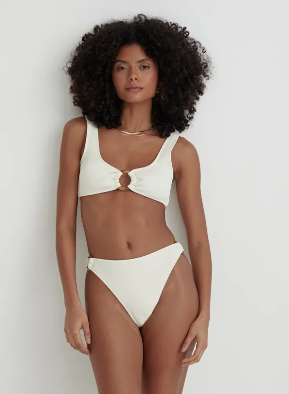 Cream Crinkle Tortoiseshell Bikini Top- Faie sold by 4th and Reckless