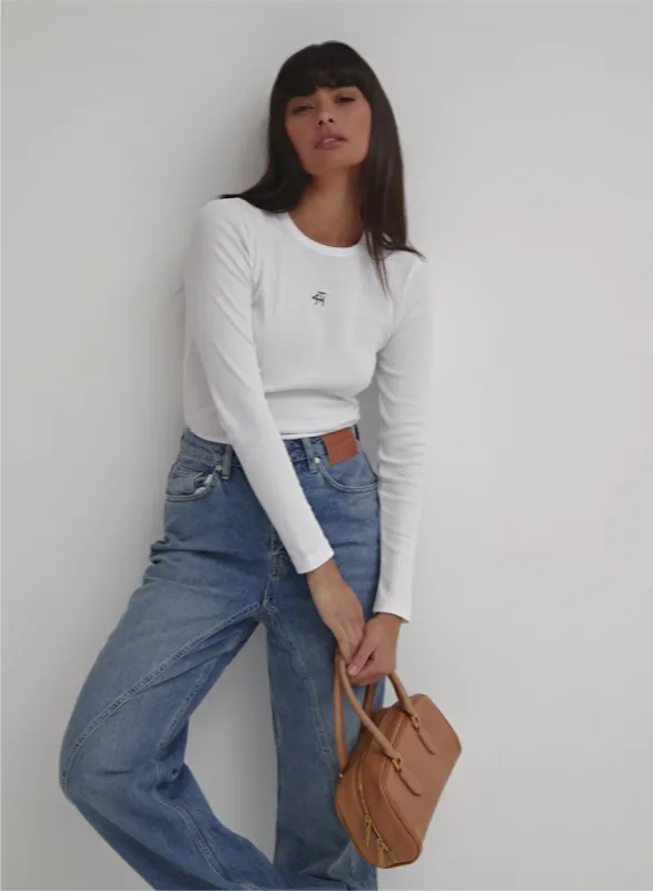 White Long Sleeve Top - Indi sold by 4th and Reckless