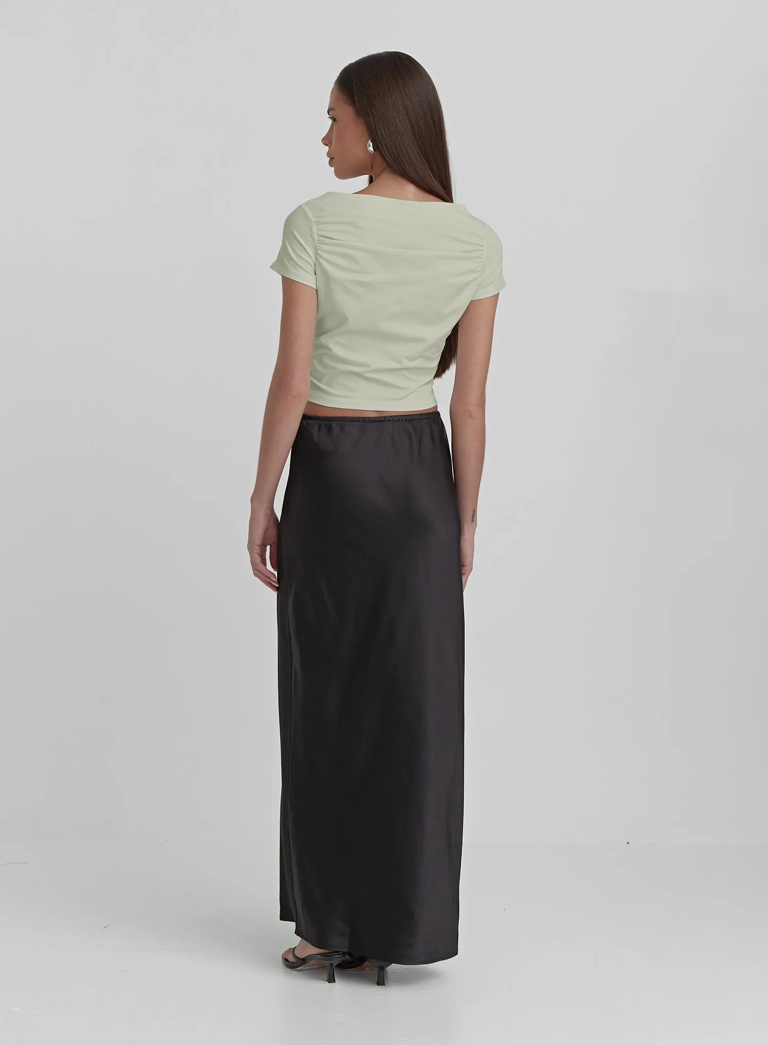 Sage Ruched Jersey Cropped T-shirt- Darrilyn sold by 4th and Reckless product image thumbnail 4