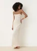 Off White Knit Flower Detail Maxi Dress- Isla sold by 4th and Reckless
