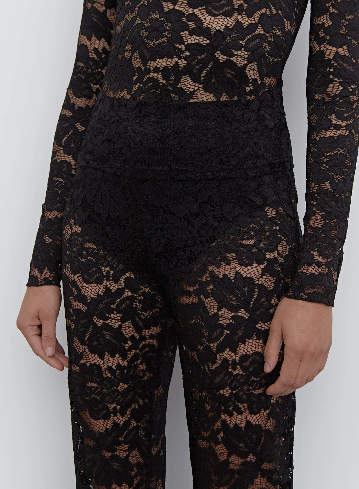 Black Lace High Waisted Trouser - Emery sold by 4th and Reckless product image thumbnail 3