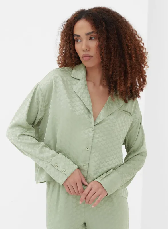 Sage Boxy Jacquard Shirt - Zaina sold by 4th and Reckless