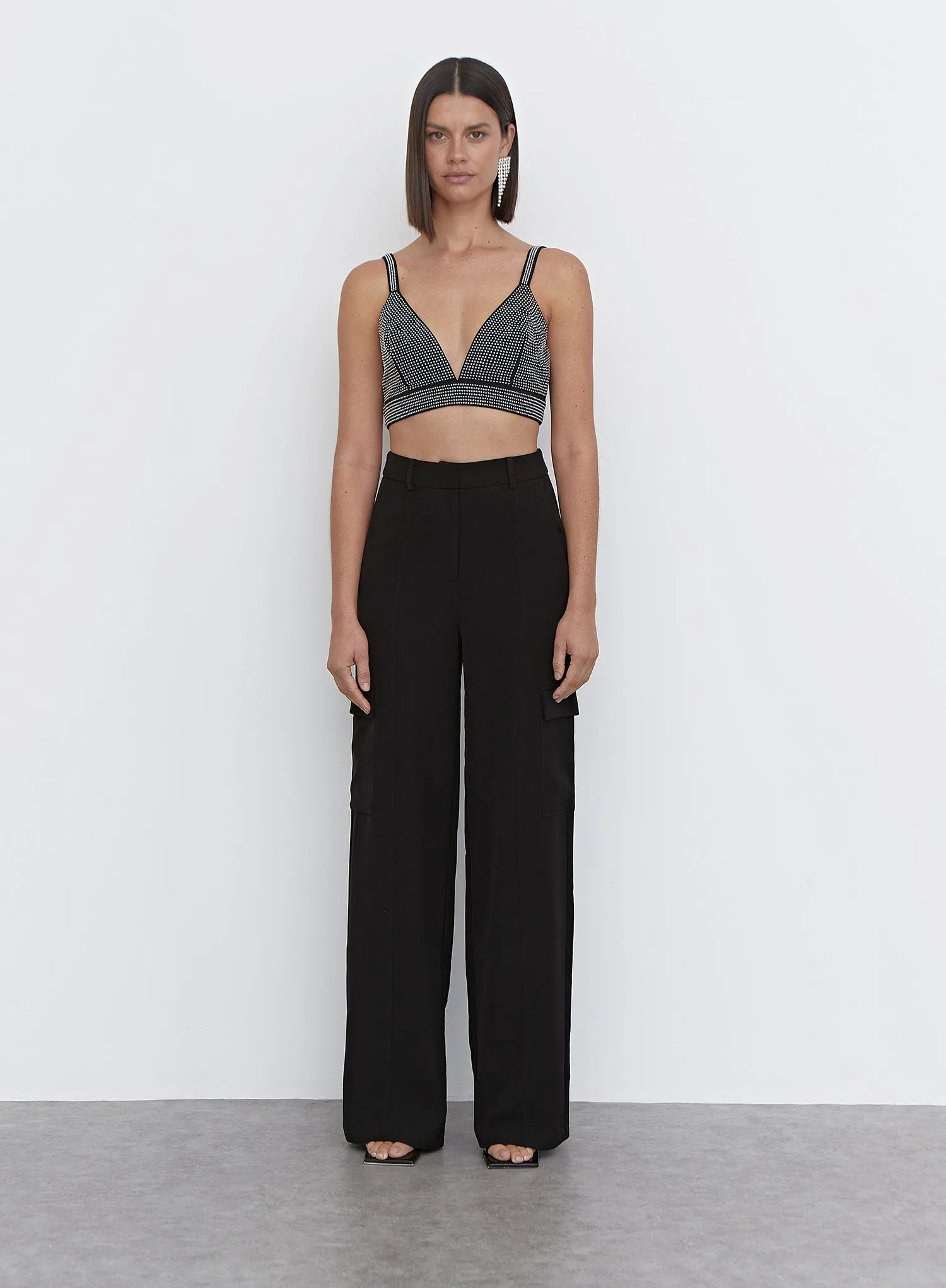 Black Diamante Bralet Top - Dasha sold by 4th and Reckless product image thumbnail 3