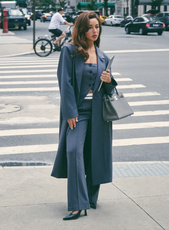 Charcoal Grey Exposed Waistband Trousers - Kennedy sold by 4th and Reckless