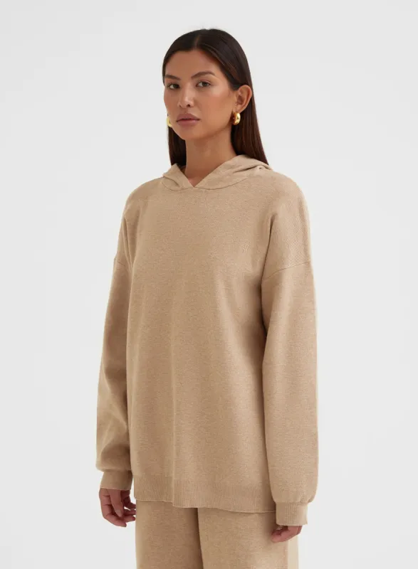 Camel Knitted Lounge Hoodie - Cameron sold by 4th and Reckless