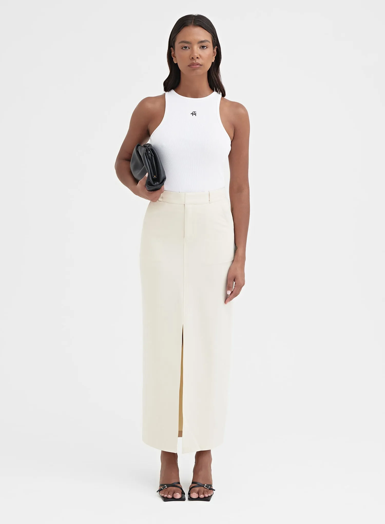 Cream Split Front Midaxi Skirt - Nimah sold by 4th and Reckless product image thumbnail 5