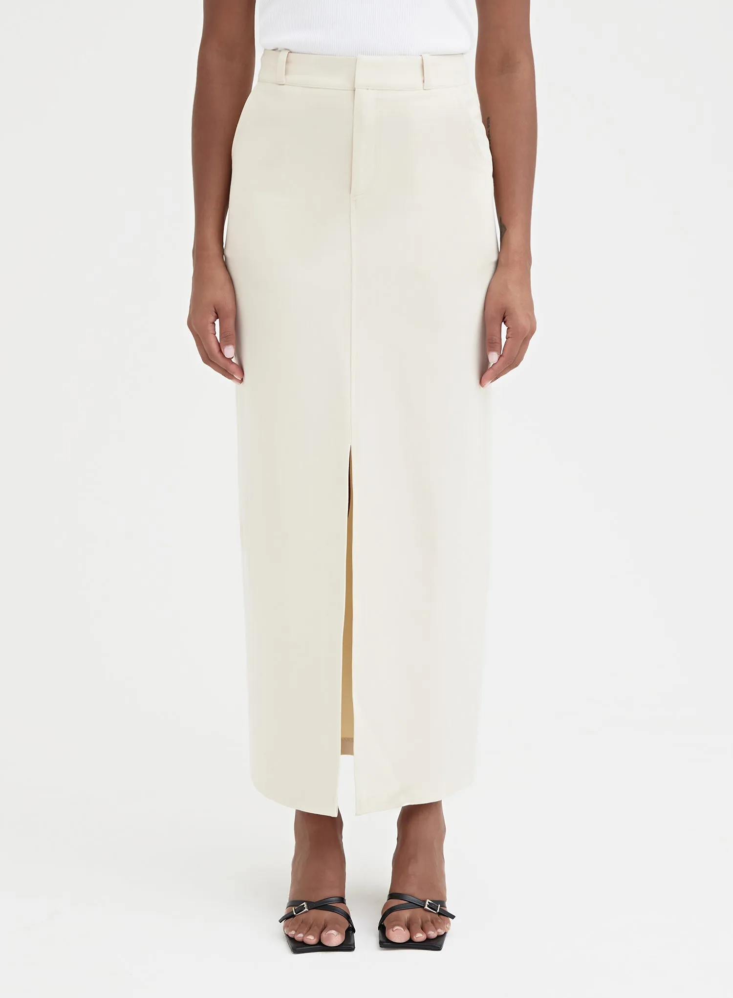 Cream Split Front Midaxi Skirt - Nimah sold by 4th and Reckless product image thumbnail 2