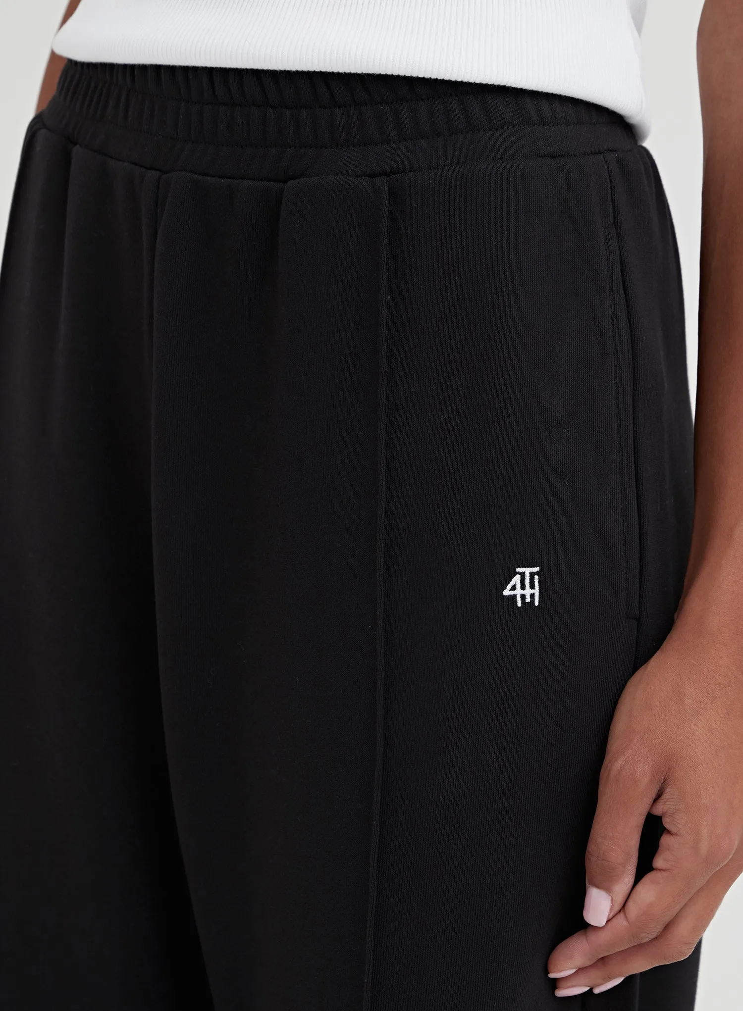 Black 4th Wide Leg Branded Joggers sold by 4th and Reckless product image thumbnail 3