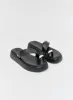 Black PU Flatform Sandal- Rowan sold by 4th and Reckless