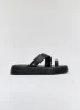 Black PU Flatform Sandal- Rowan sold by 4th and Reckless