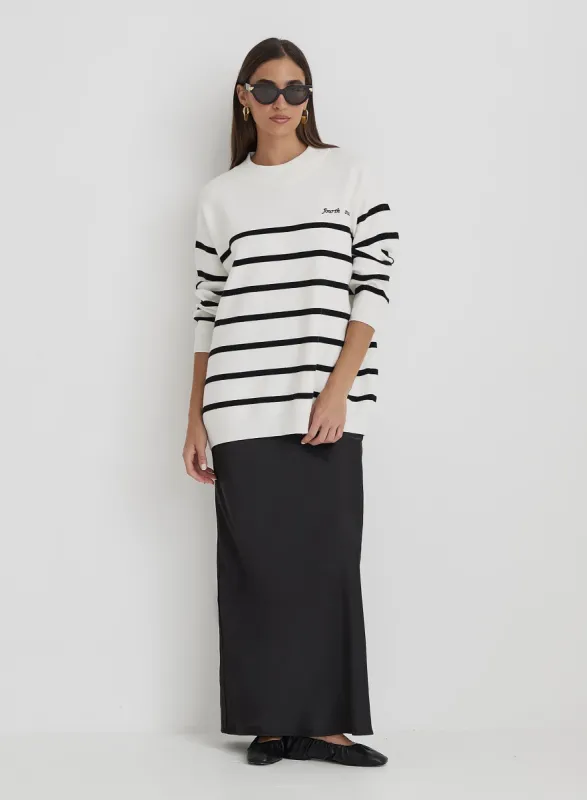 Cream And Navy Stripe Jumper- Myda sold by 4th and Reckless
