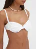 White Ruched Cupped Bikini Top – Harper sold by 4th and Reckless