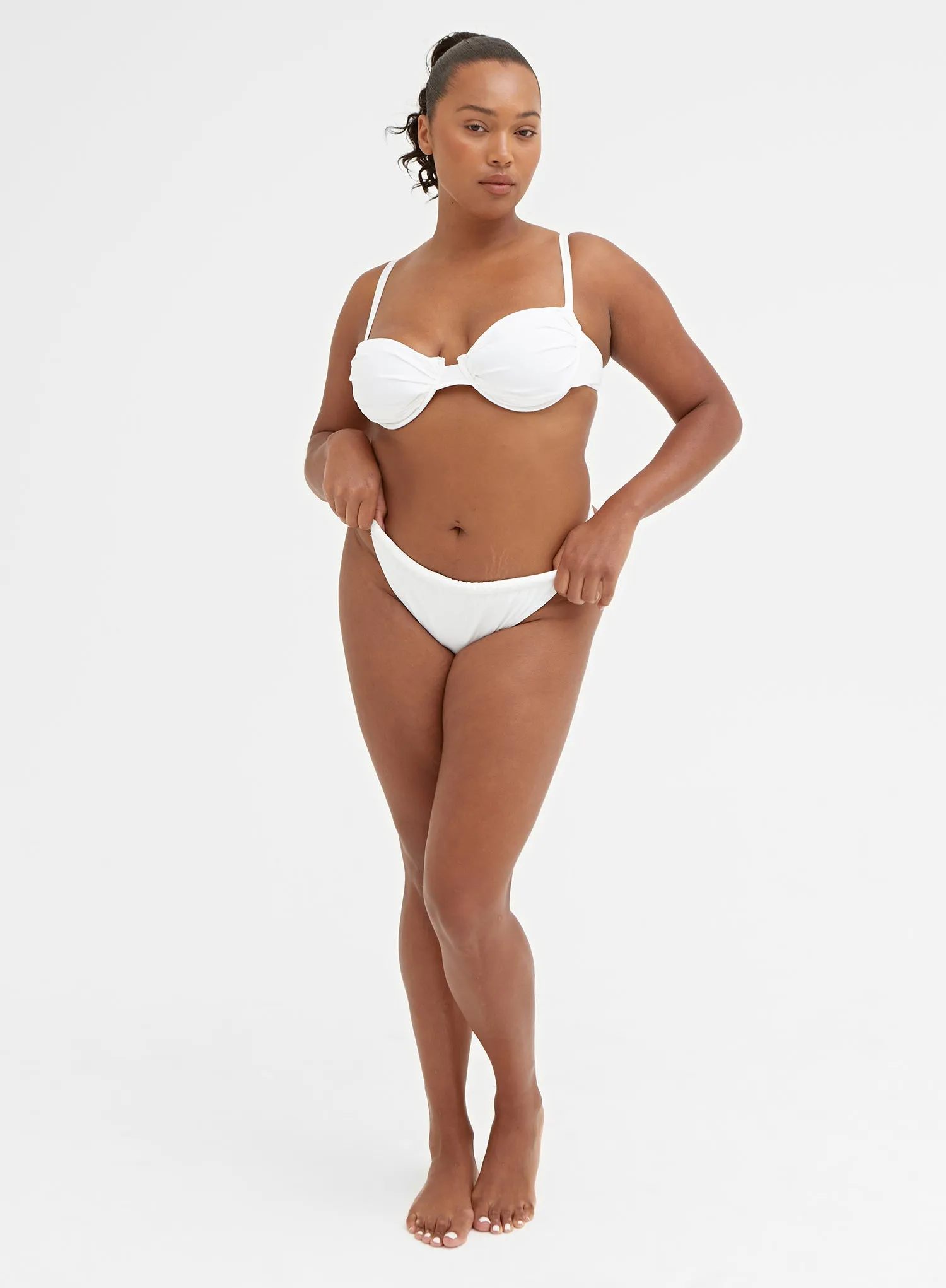 White Ruched Cupped Bikini Top – Harper sold by 4th and Reckless product image thumbnail 4