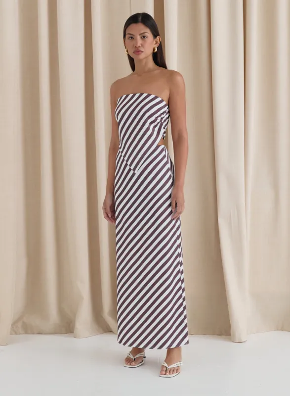 Striped Satin Maxi Skirt- Mutya sold by 4th and Reckless