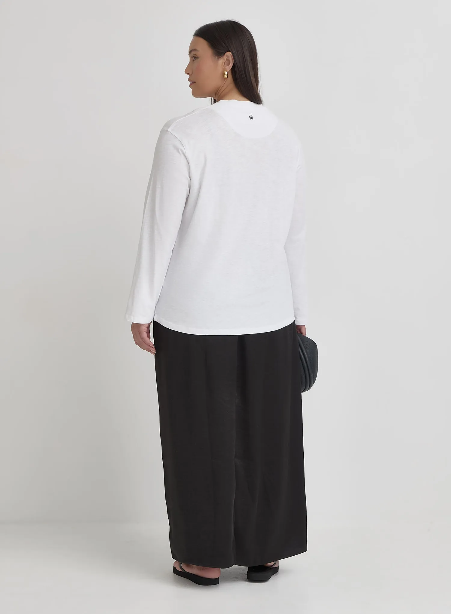 White Plus Size Long Sleeve 4th Studio Slogan Top- Tanna sold by 4th and Reckless product image thumbnail 4