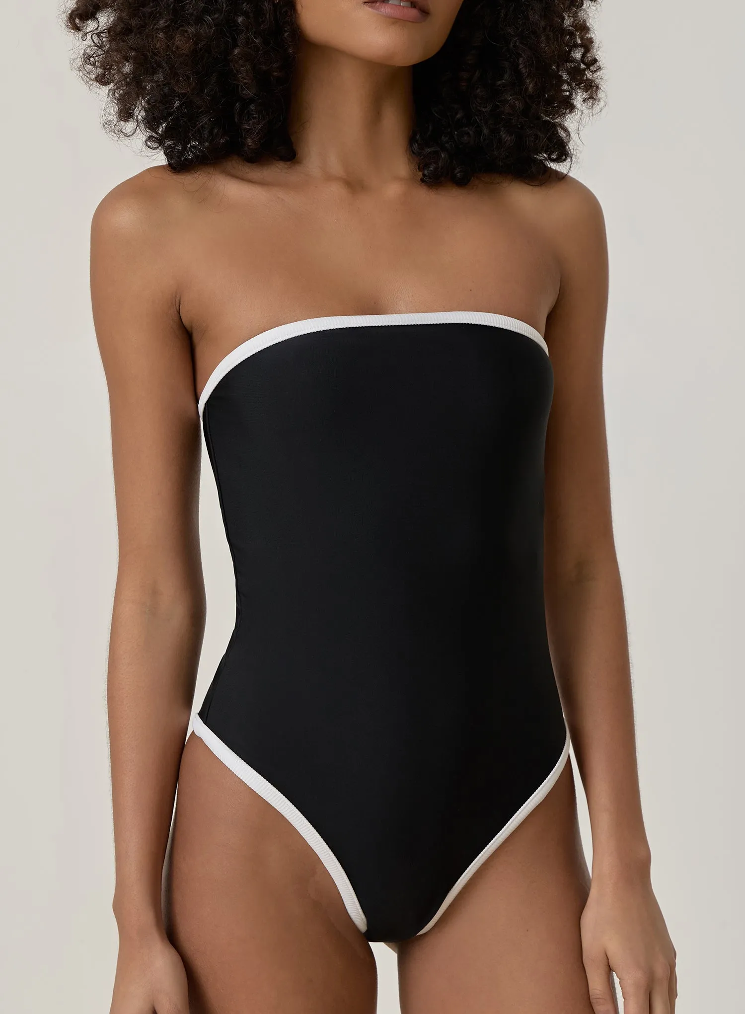 Black Contrast Trim Bandeau Swimsuit- Gili sold by 4th and Reckless product image thumbnail 4