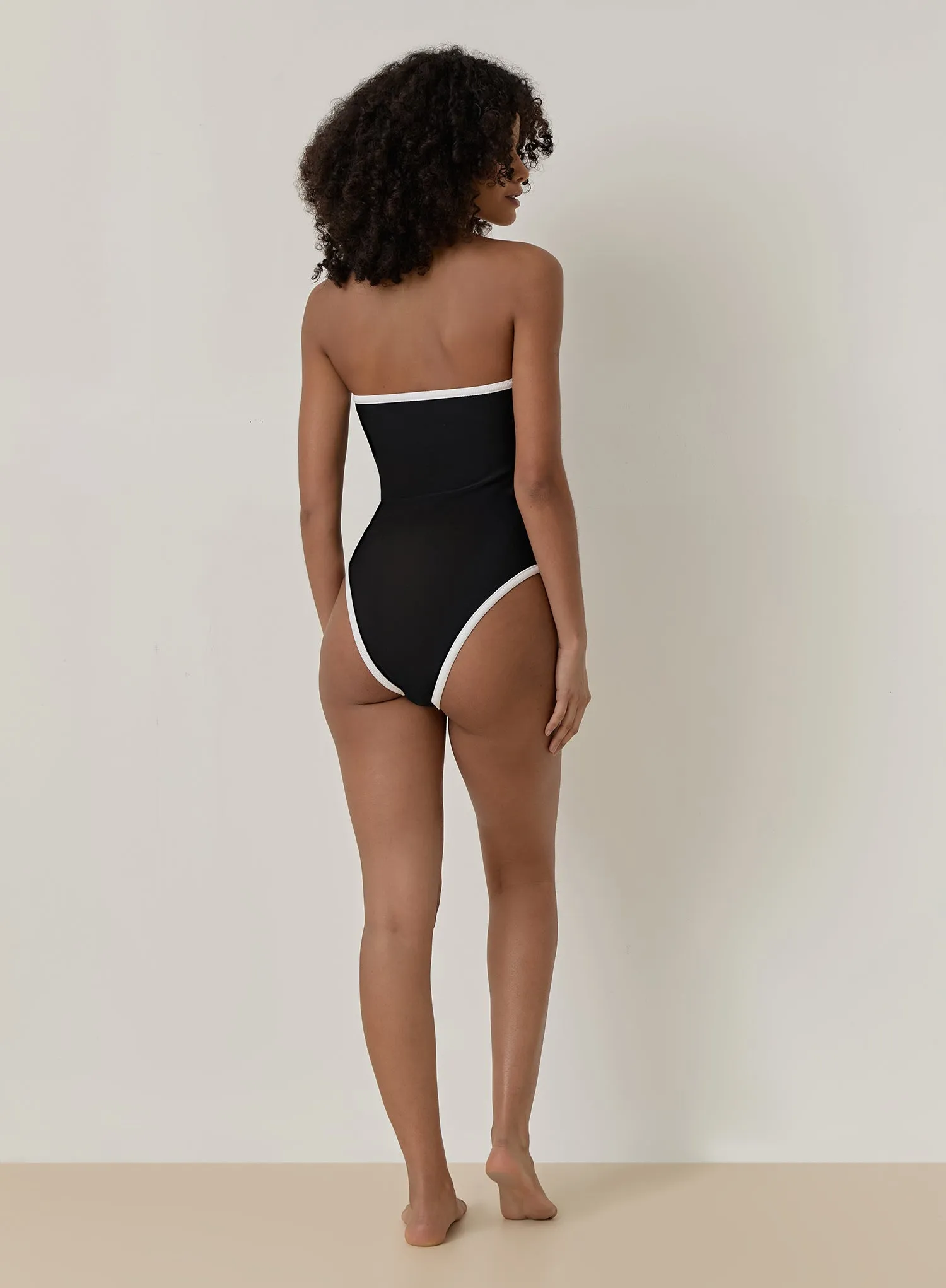 Black Contrast Trim Bandeau Swimsuit- Gili sold by 4th and Reckless product image thumbnail 5