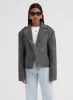Grey Washed Faux Leather Biker Jacket – Moto sold by 4th and Reckless