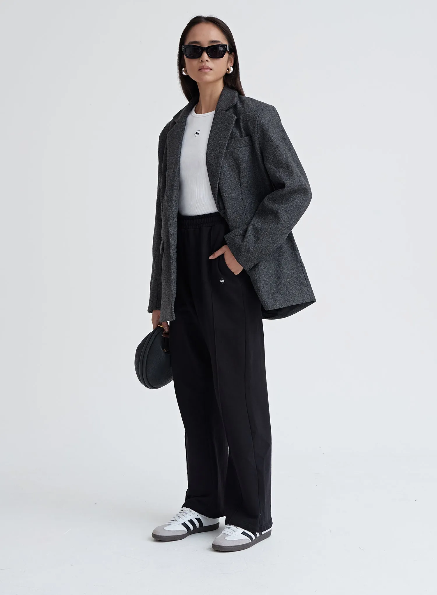 Dark Grey Textured Wool Blazer - Ellea sold by 4th and Reckless product image thumbnail 5