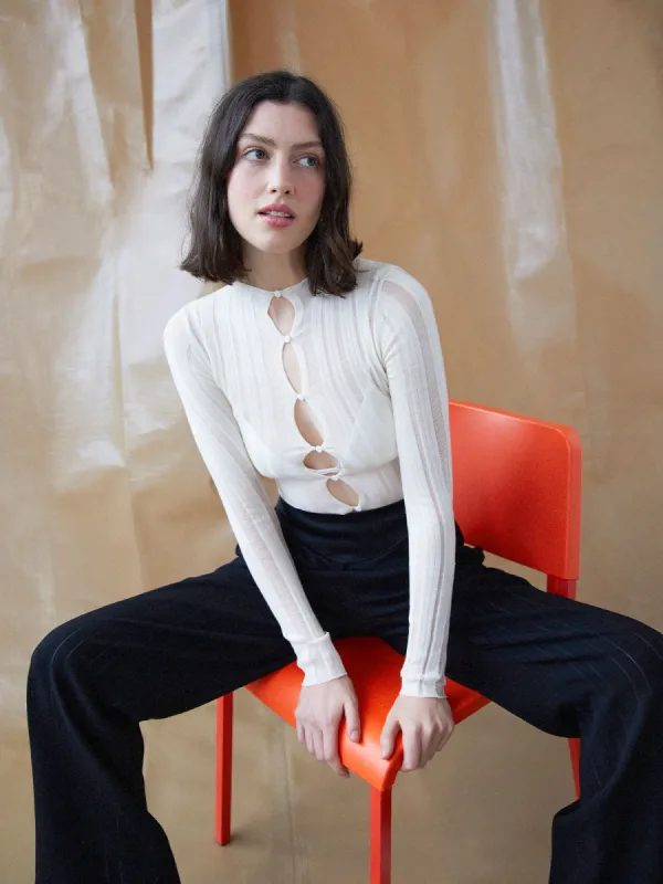 08 Declan Top | Cream sold by Paris Georgia