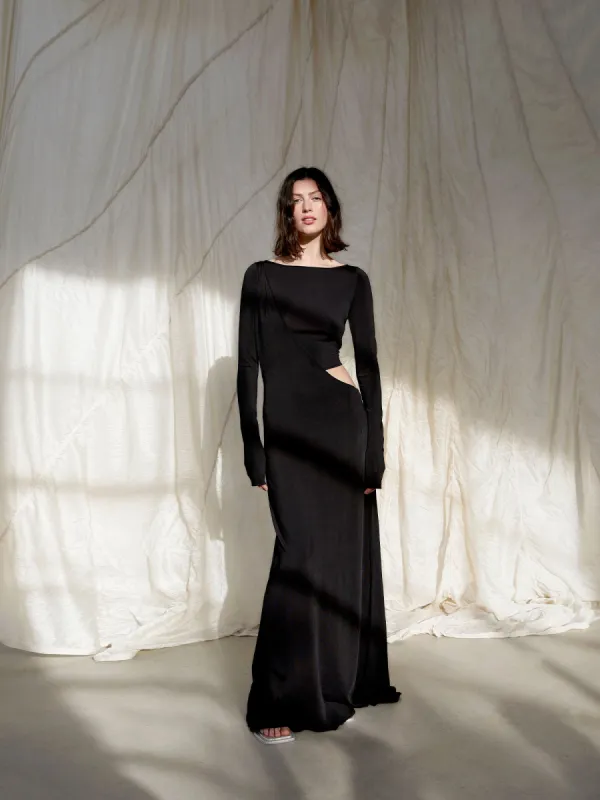 08 Drape Maxi Crop & Dress | Black made by Paris Georgia