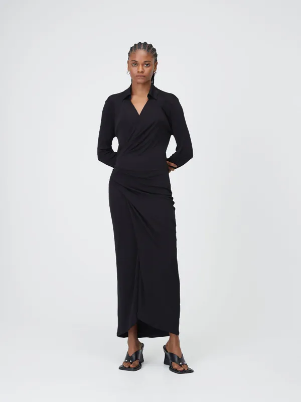 Slinky Shirt Dress | Black made by Paris Georgia