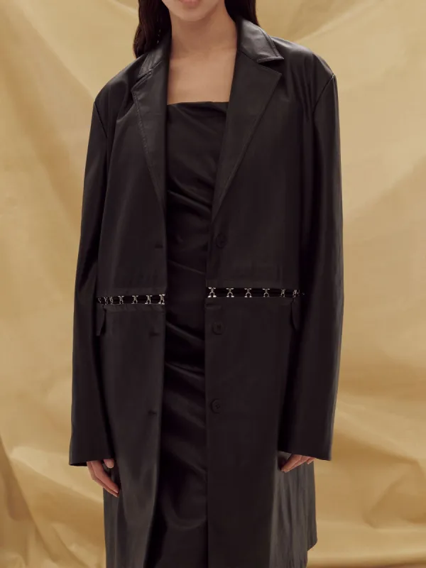 07 TAILORED FAUX LEATHER JACKET | BLACK sold by Paris Georgia