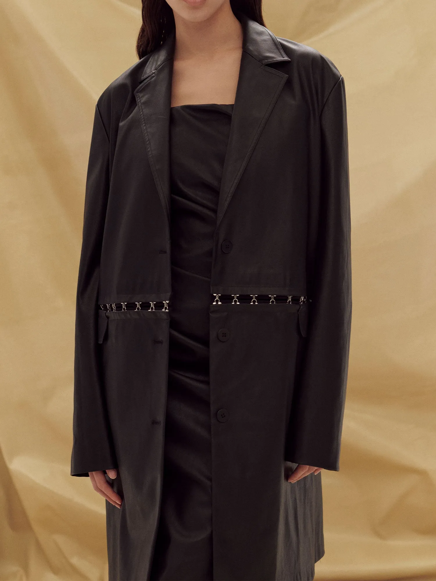 07 TAILORED FAUX LEATHER JACKET | BLACK sold by Paris Georgia