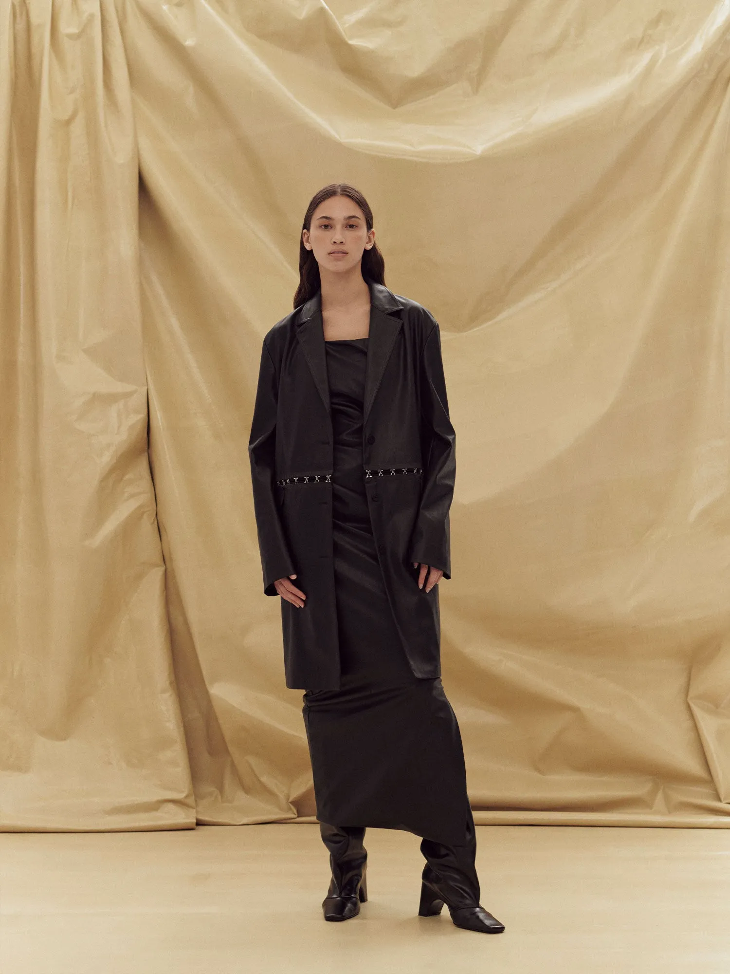 07 TAILORED FAUX LEATHER JACKET | BLACK sold by Paris Georgia product image thumbnail 3