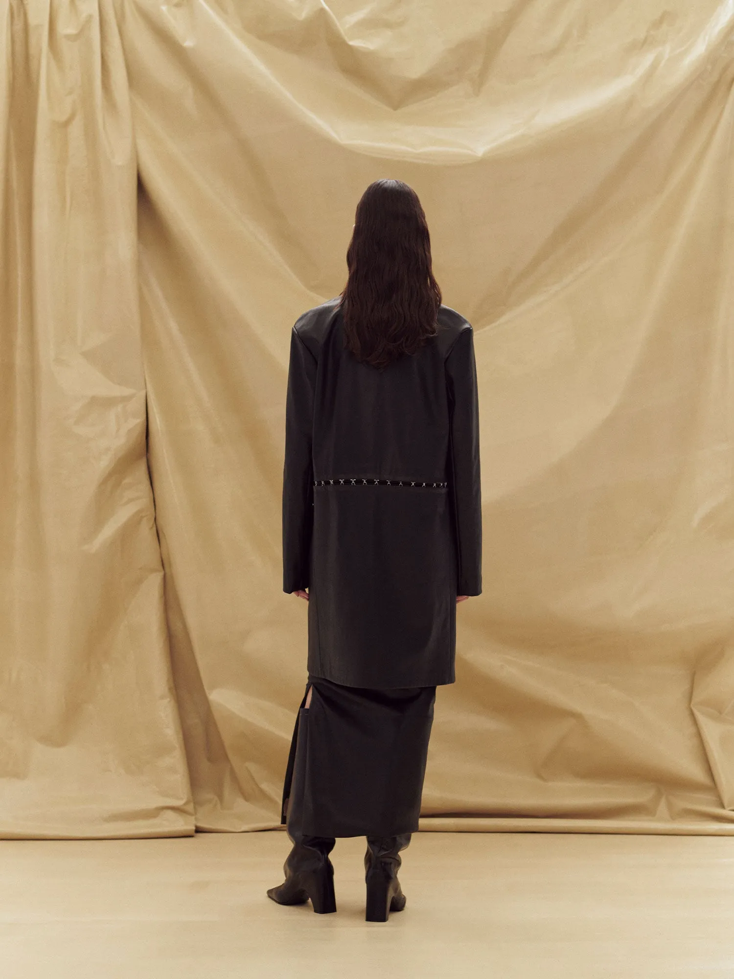 07 TAILORED FAUX LEATHER JACKET | BLACK sold by Paris Georgia product image thumbnail 4