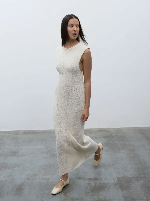 05 Elemental Tape Dress | Ivory made by Paris Georgia