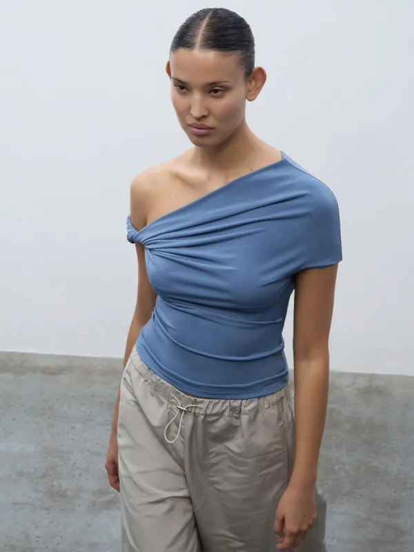 05 Elemental Ida Top | Cornflower sold by Paris Georgia