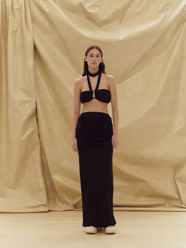 07 RAFFY DRAPED SKIRT | BLACK made by Paris Georgia