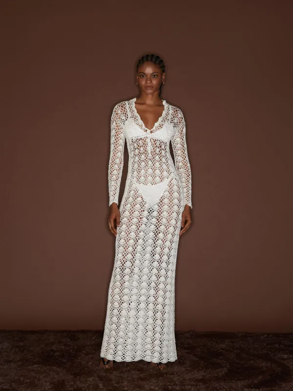 09 Crochet Dress | White sold by Paris Georgia