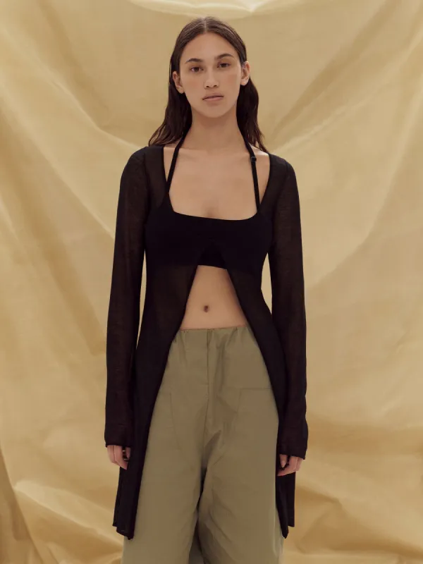 07 JASMINE CROP & CARDI | BLACK made by Paris Georgia