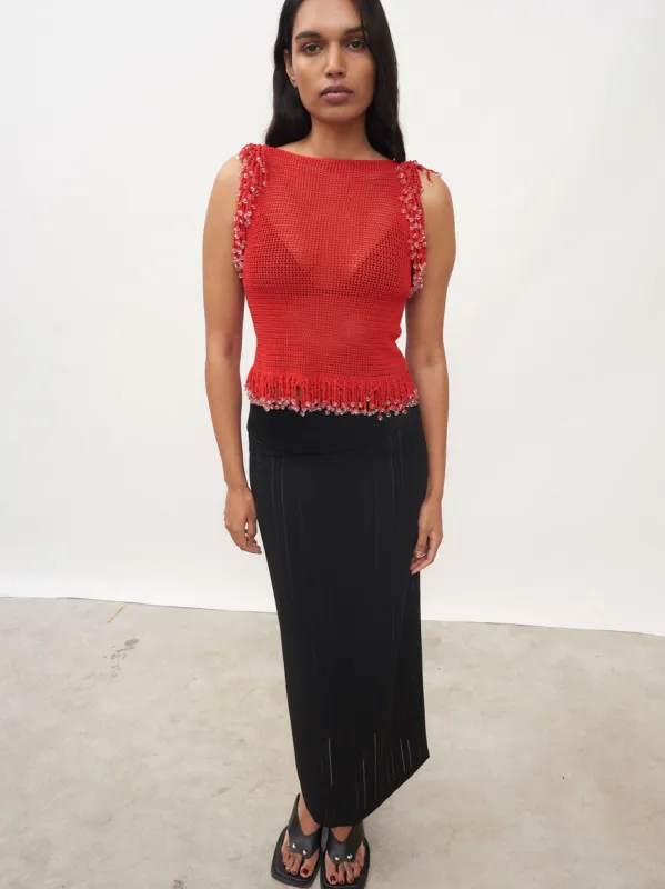 08 Drop Stitch Skirt | Black sold by Paris Georgia