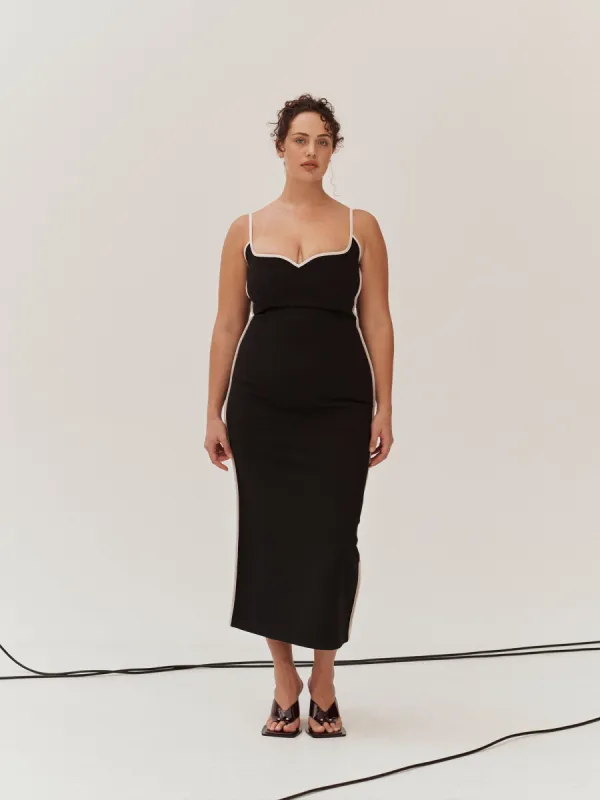 Heart Dress | Black with White made by Paris Georgia