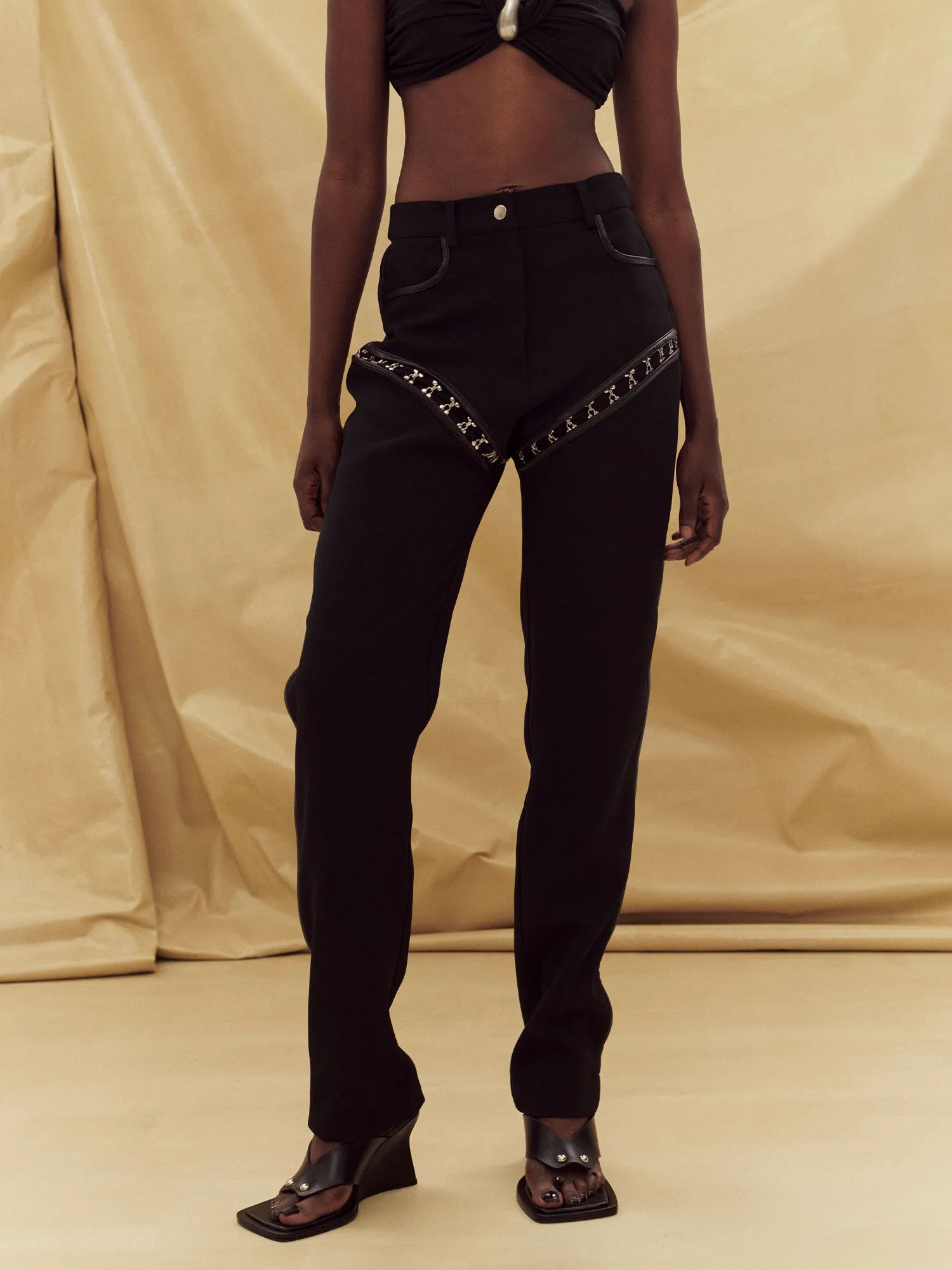 07 HOOK STRAIGHT LEG TROUSER | BLACK sold by Paris Georgia