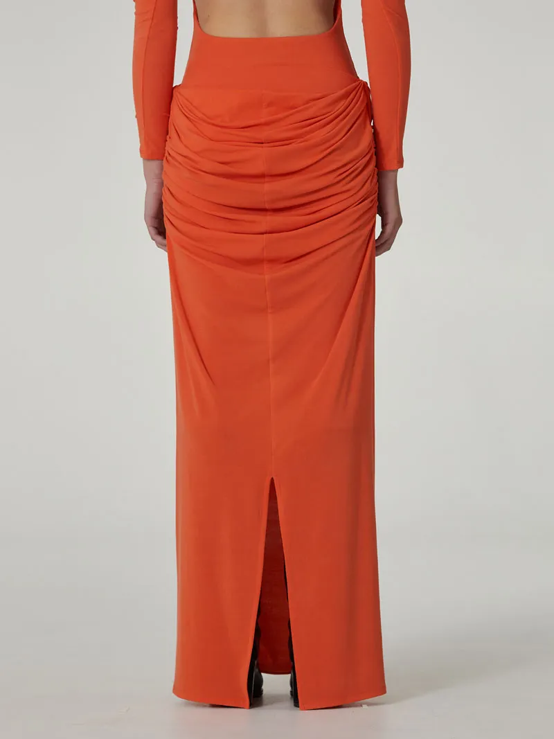 06 DRAPED SKIRT | TANGERINE sold by Paris Georgia product image thumbnail 4