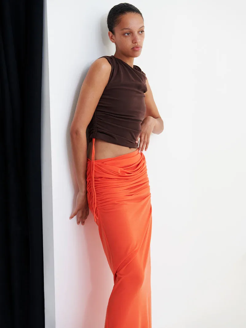 06 DRAPED SKIRT | TANGERINE sold by Paris Georgia