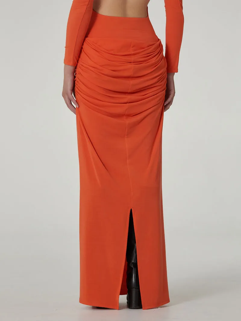 06 DRAPED SKIRT | TANGERINE sold by Paris Georgia product image thumbnail 5