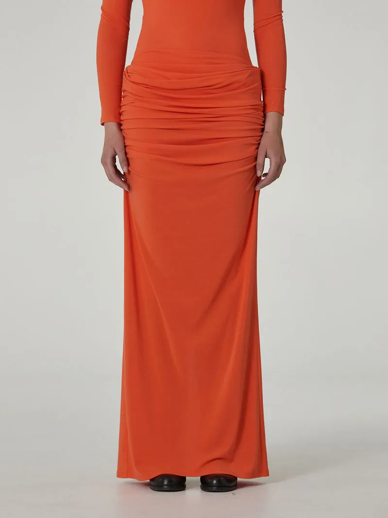 06 DRAPED SKIRT | TANGERINE sold by Paris Georgia product image thumbnail 3