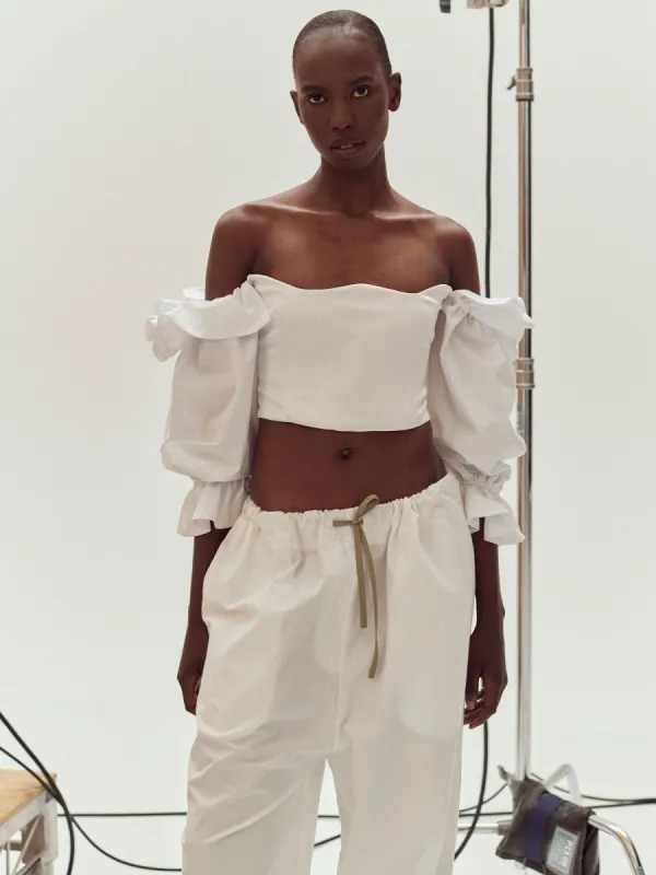 Ruffle Bodice | White made by Paris Georgia