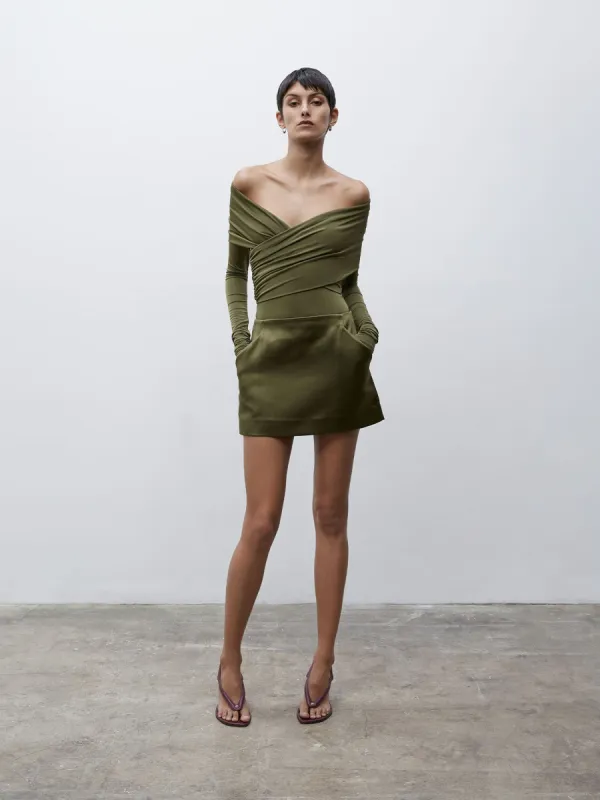 09 Cass Mini Skirt | Olive made by Paris Georgia