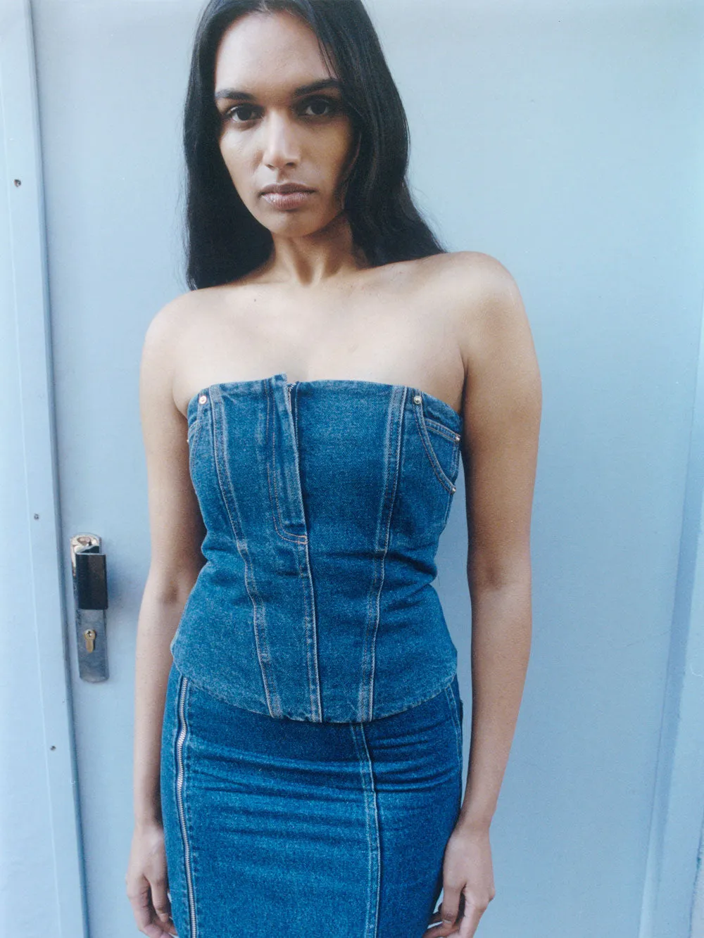 08 Jo Bodice | Indigo sold by Paris Georgia