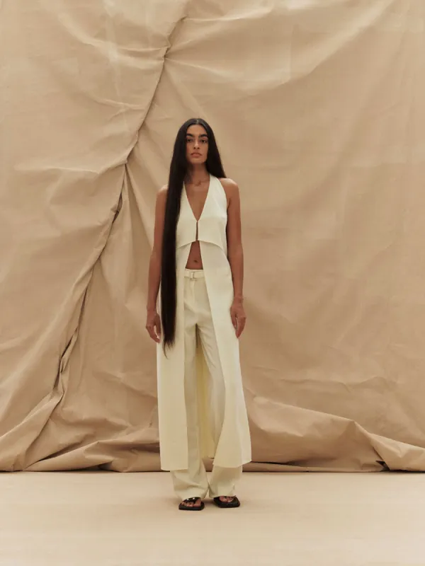 07 ENZO APRON | CREAM made by Paris Georgia